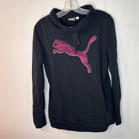 Puma Men’s Black Cotton Poly Blend Sweatshirt Long Sleeve Sweater Size S - Picture 10 of 10